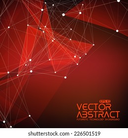 Abstract vector mesh background. Futuristic technology style. Elegant background for business presentations. Flying debris. eps10