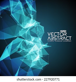 Abstract vector mesh background. Futuristic technology style. Elegant background for business presentations. Flying debris. eps10