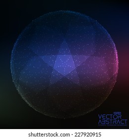 Abstract vector mesh background. Futuristic technology style. Elegant background for business presentations. Flying debris. eps10