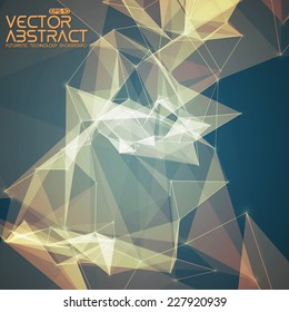Abstract vector mesh background. Futuristic technology style. Elegant background for business presentations. Flying debris. eps10