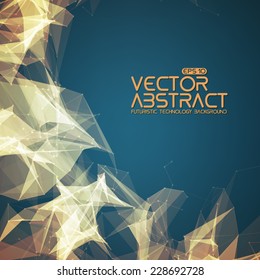 Abstract vector mesh background. Futuristic technology style. Elegant background for business presentations. Flying debris. eps10