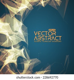 Abstract vector mesh background. Futuristic technology style. Elegant background for business presentations. Flying debris. eps10