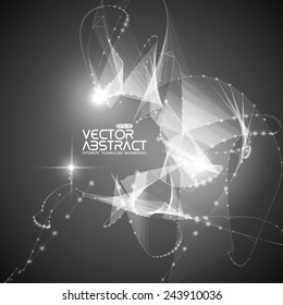 Abstract vector mesh background. Futuristic technology style. Elegant background for business presentations. Flying debris. eps10