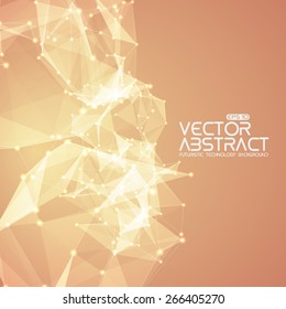 Abstract vector mesh background. Futuristic technology style. Elegant background for business presentations. Flying debris. eps10