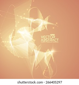 Abstract vector mesh background. Futuristic technology style. Elegant background for business presentations. Flying debris. eps10