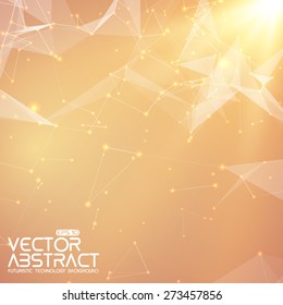 Abstract vector mesh background. Futuristic technology style. Elegant background for business presentations. Flying debris. eps10