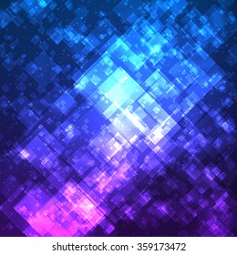 Abstract vector mesh background. Random transparent squares. Futuristic technology style. Elegant background for business presentations. Flying debris. eps10