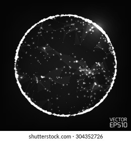 Abstract vector mesh background. Sphere of bioluminescent tentacles. Futuristic style card. Elegant background for business presentations. Eps10.