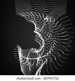Abstract vector mesh background. Sphere of bioluminescent tentacles. Futuristic style card. Elegant background for business presentations. Eps10.