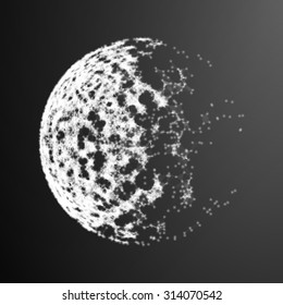 Abstract vector mesh background. Sphere of bioluminescent tentacles. Futuristic style card. Elegant background for business presentations. Eps10.