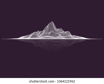 Abstract vector mesh landscape. Data visualization background