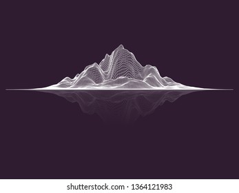 Abstract vector mesh landscape. Data visualization background