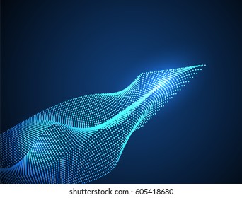 Abstrakte Vektormasche auf blauem Hintergrund