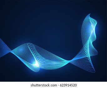 Abstract vector mesh on blue background