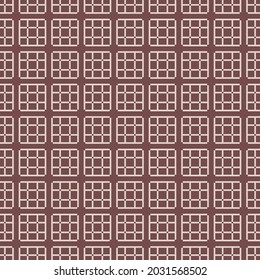 Abstract vector mesh ornament. Small squares in brown color with straight vertical and horizontal lines. Vintage pattern can be used for wallpaper, cover, textiles, plaid, packaging