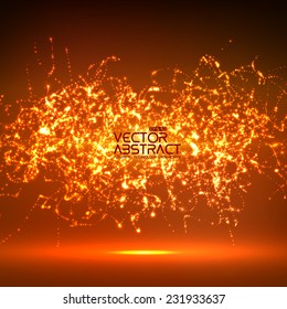 Abstract vector mesh red background. Abstract nervous system. Futuristic style card. Elegant background for business presentations.