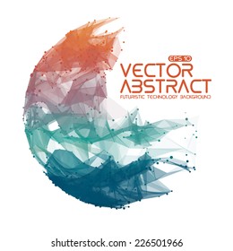 Abstract vector mesh sphere background. Futuristic technology style. Elegant background for business presentations. Destroyed sphere. eps10