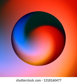Abstract vector mesh sphere on colorful background