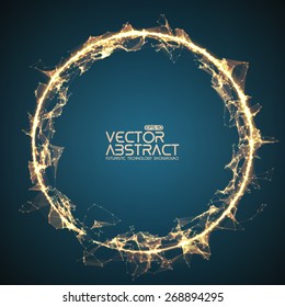 Abstract vector mesh spheres. Futuristic technology style. 