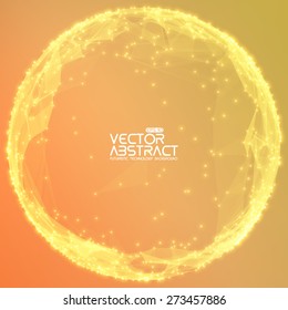 Abstract vector mesh spheres. Futuristic technology style. Elegant background for business presentations. Flying debris. eps10