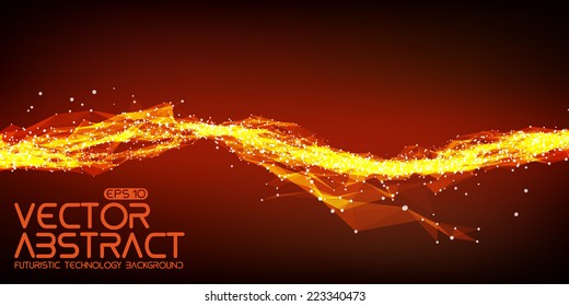 Abstract vector mesh wave background. Futuristic technology style. Elegant background for business presentations. Eps10