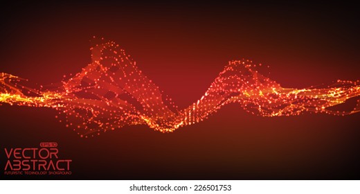 Abstract vector mesh wave background. Futuristic technology style. Elegant background for business presentations. Eps10