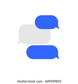 Abstract Vector Message Service Flat Bubbles Icon Set