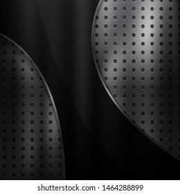 Abstract Vector Metal Background with Black Design Element