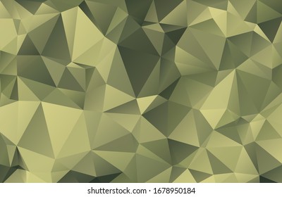 Abstract vector military background made of triangles. Background color is green, khaki, protective, camouflage. Pattern for decorating clothes, uniforms and fabrics. eps10.