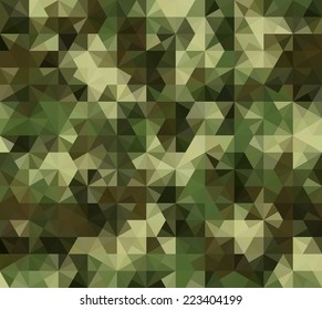 Abstract Vector Military Camouflage Background Made of Geometric Triangles Shapes