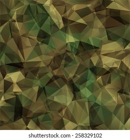 Abstract Vector Military Camouflage Background Made of Geometric Triangles Shapes