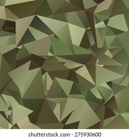 Abstract Vector Military Camouflage Background Made of Geometric Triangles Shapes