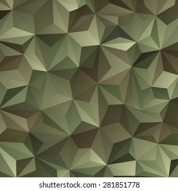 Abstract Vector Military Camouflage Background Made of Geometric Triangles Shapes