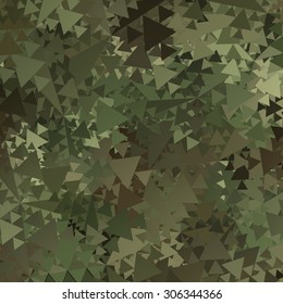 Abstract Vector Military Camouflage Background Made of Geometric Triangles Shapes