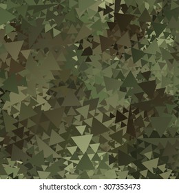 Abstract Vector Military Camouflage Background Made of Geometric Triangles Shapes