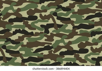 Abstract Vector Military Camouflage Background. Seamless Camo Pattern for Army Clothing.