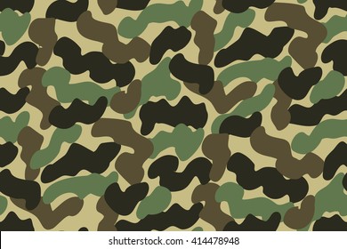 Abstract Vector Military Camouflage Background Made of Splash. Seamless Camo Pattern for Army Clothing.