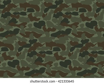 Abstract Vector Military Camouflage Background Made of Splash. Seamless Camo Pattern for Army Clothing.