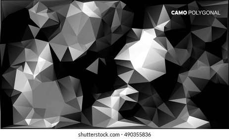 Abstract Vector Military Camouflage Background Made of Geometric Triangles Shapes. Vector illustration.