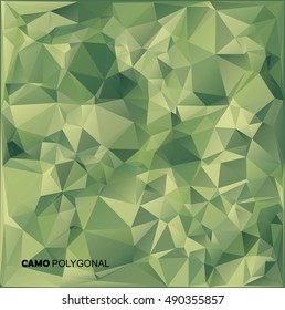 Abstract Vector Military Camouflage Background Made of Geometric Triangles Shapes. Vector illustration.