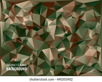 Abstract Vector Military Camouflage Background Made of Geometric Triangles Shapes. Vector illustration.
