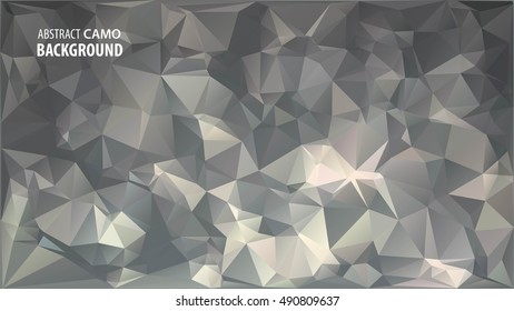 Abstract Vector Military Camouflage Background Made of Geometric Triangles Shapes. Vector illustration.