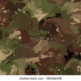 Abstract Vector Military Camouflage Background Made of Splash. Camo Pattern for Army Clothing.