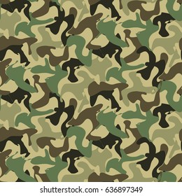 Abstract Vector Military Camouflage Background. Seamless Camo Pattern for Army Clothing.