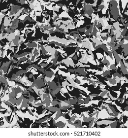 Abstract Vector Military Gray Camouflage Background Made of Splash. Camo Grey Pattern for Army Clothing.