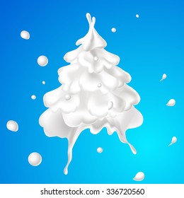 Abstract Vector Milk Christmas Tree - Illustration