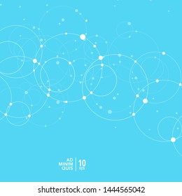 Abstract vector minimal background with circle and dots connect