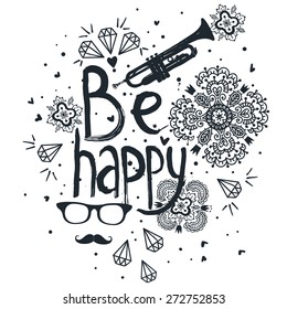 abstract vector mix of hand lettering and  vintage elements