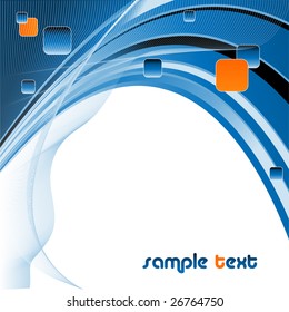 abstract vector modern backdrop with wavy lines in blue color