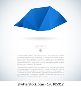 Abstract vector modern background with 3D triangle object 